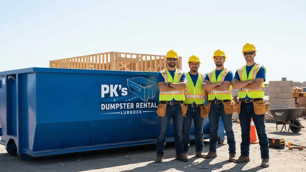 Construction debris disposal on the South Plains — jobsite container taking mixed C and D waste
