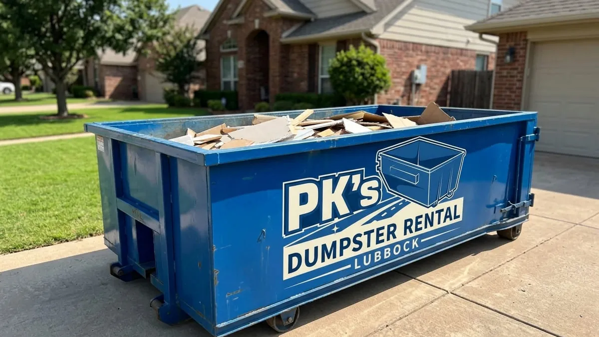 PK's Dumpster Rental Lubbock roll-off dumpster in Lubbock, TX