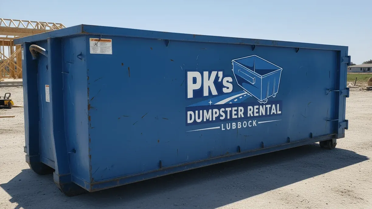 Rental property turnover cleanouts in Lubbock — container on a make-ready near Texas Tech