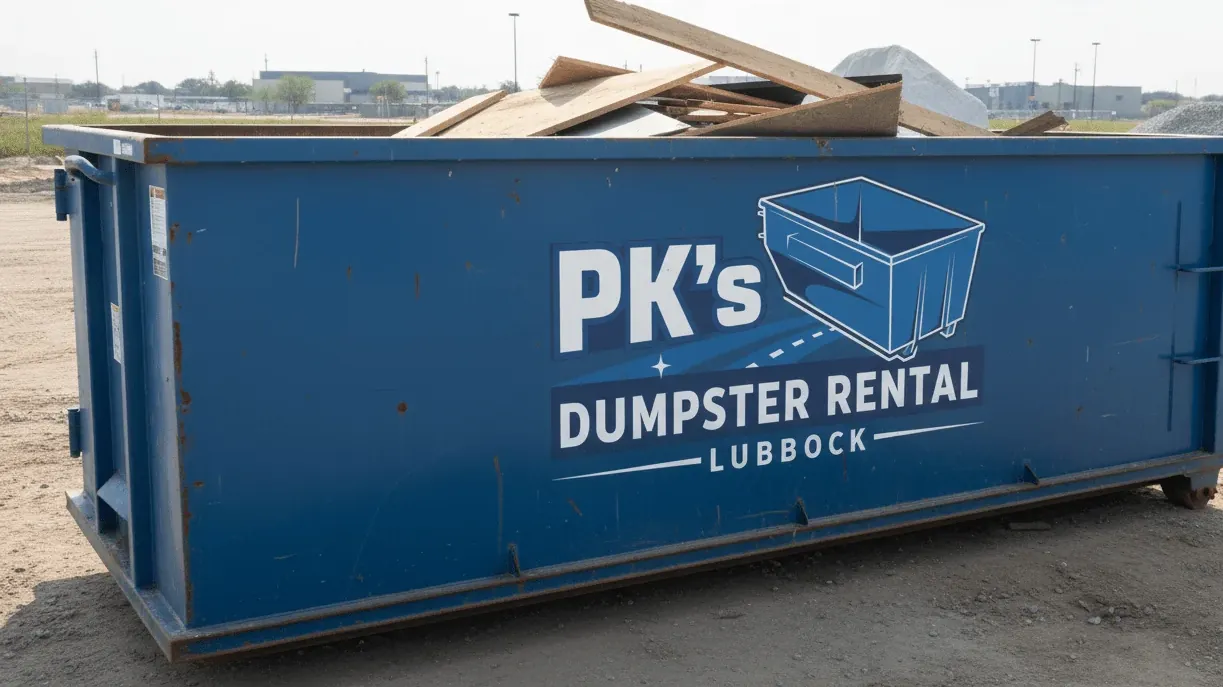 What can go in a dumpster in Lubbock County, Texas — container loaded with accepted household debris